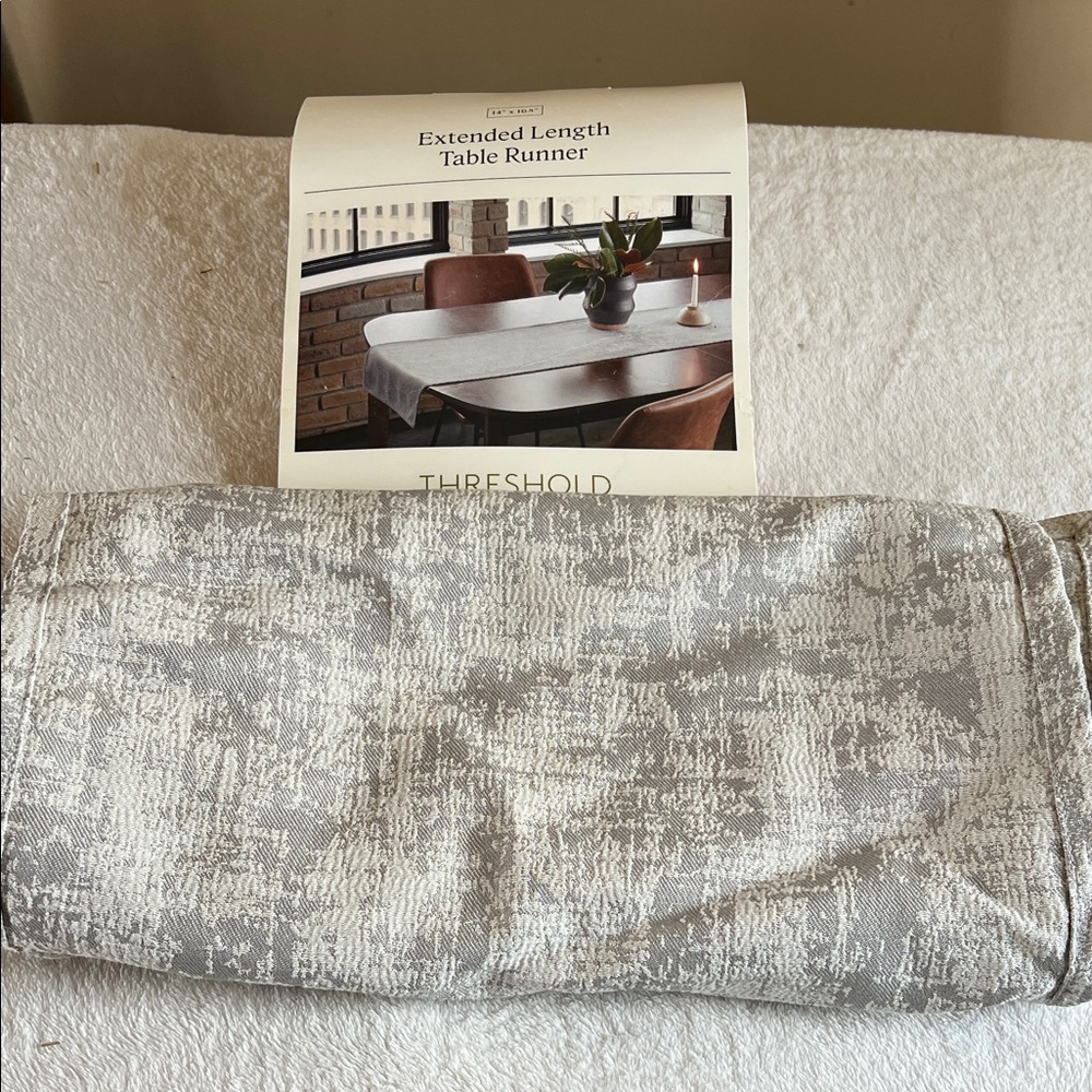 Threshold Silver and Gray Extended Length Table Runner